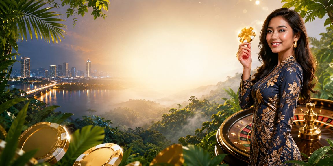 Meja permainan roulette dengan udara tradisional batik Johor